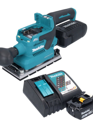 Makita DBO 381 RG1U Akku Schwingschleifer 18 V 93 x 185 mm Brushless + 1x Akku 6,0 Ah + Ladegerät