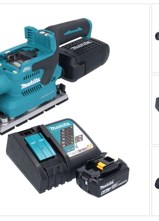 Makita DBO 381 RG1U Ponceuse vibrante sans fil 18 V 93 x 185 mm Brushless + 1x batterie 6,0 Ah + chargeur