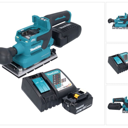 Makita DBO 381 RG1U Ponceuse vibrante sans fil 18 V 93 x 185 mm Brushless + 1x batterie 6,0 Ah + chargeur