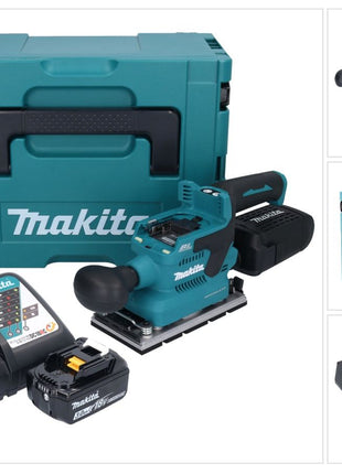 Makita DBO 381 RF1JU Ponceuse vibrante sans fil 18 V 93 x 185 mm Brushless + 1x batterie 3,0 Ah + chargeur + Makpac