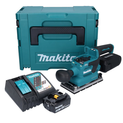 Makita DBO 381 RF1JU Ponceuse vibrante sans fil 18 V 93 x 185 mm Brushless + 1x batterie 3,0 Ah + chargeur + Makpac