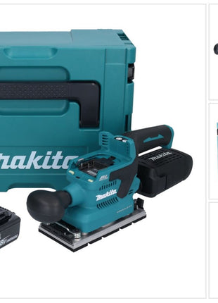 Makita DBO 381 M1JU Ponceuse vibrante sans fil 18 V 93 x 185 mm Brushless + 1x batterie 4,0 Ah + Makpac - sans chargeur