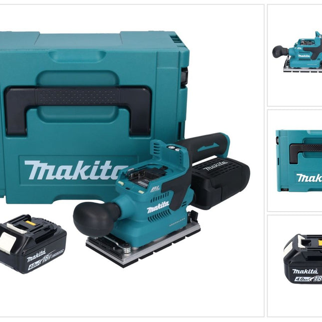 Makita DBO 381 M1JU Ponceuse vibrante sans fil 18 V 93 x 185 mm Brushless + 1x batterie 4,0 Ah + Makpac - sans chargeur