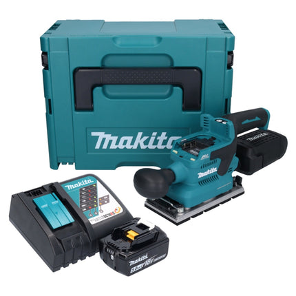 Makita DBO 381 RT1JU Ponceuse vibrante sans fil 18 V 93 x 185 mm Brushless + 1x batterie 5,0 Ah + chargeur + Makpac