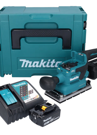 Makita DBO 381 RG1JU Ponceuse vibrante sans fil 18 V 93 x 185 mm Brushless + 1x batterie 6,0 Ah + chargeur + Makpac