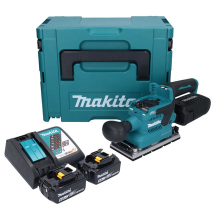Makita DBO 381 RGJU Ponceuse vibrante sans fil 18 V 93 x 185 mm Brushless + 2x batterie 6,0 Ah + chargeur + Makpac