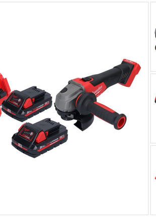 Meuleuse d'angle sur batterie Milwaukee M18 FSAG125X-302 18 V 125 mm sans balais + 2x batteries 3,0 Ah + chargeur