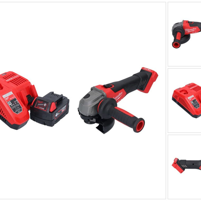 Milwaukee M18 FSAG125X-401 Meuleuse d'angle sans fil 18 V 125 mm Brushless + 1x batterie 4,0 Ah + chargeur