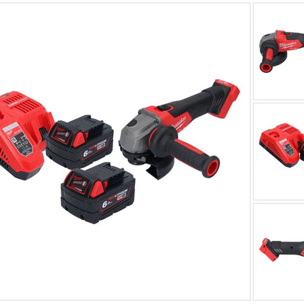 Meuleuse d'angle sur batterie Milwaukee M18 FSAG125X-602 18 V 125 mm sans balais + 2x batteries 6,0 Ah + chargeur