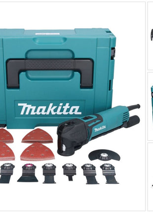 Herramienta multifuncional Makita TM 3010 CX3J 320 W OIS / Starlock + set de accesorios 59 piezas + Makpac