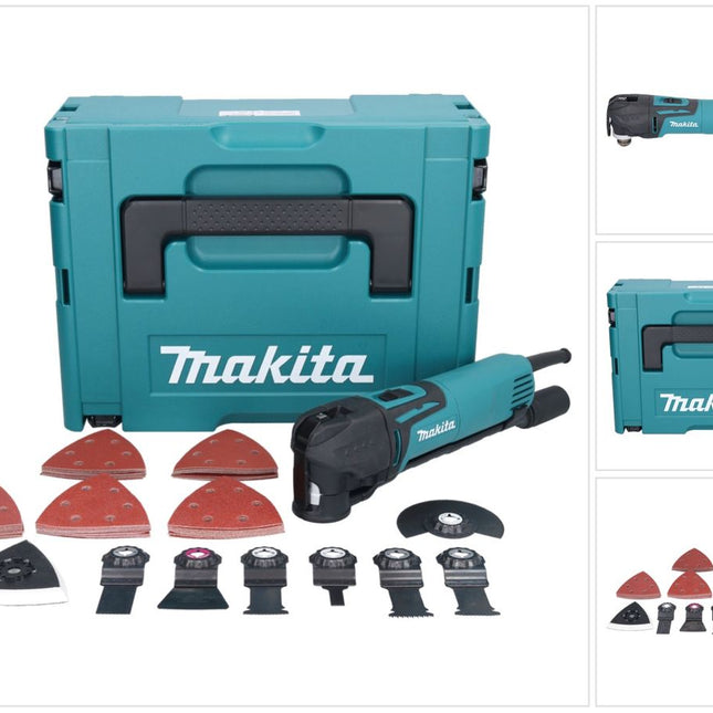 Makita TM 3010 CX3J outil multifonctionnel 320 W OIS / Starlock + 59 pcs. kit d'accessoires + Makpac