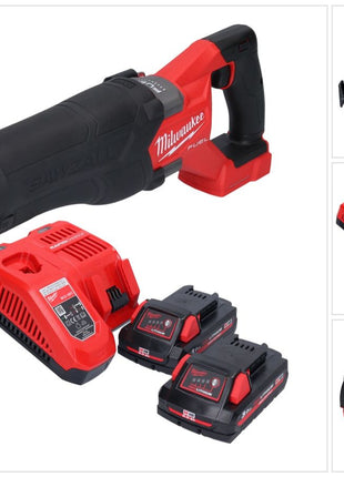 Milwaukee M18 FSZ-302 Scie sabre Recipro sans fil 18 V Brushless batterie + 2x 3.0 Ah batterie + chargeur