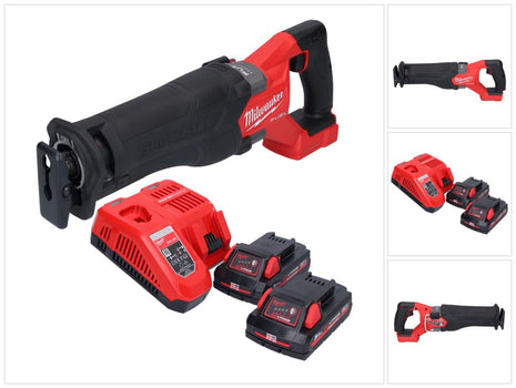 Milwaukee M18 FSZ-302 Scie sabre Recipro sans fil 18 V Brushless batterie + 2x 3.0 Ah batterie + chargeur