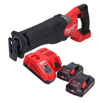 Milwaukee M18 FSZ-302 Scie sabre sans fil 18 V Brushless + 2 batteries 3,0 Ah + chargeur