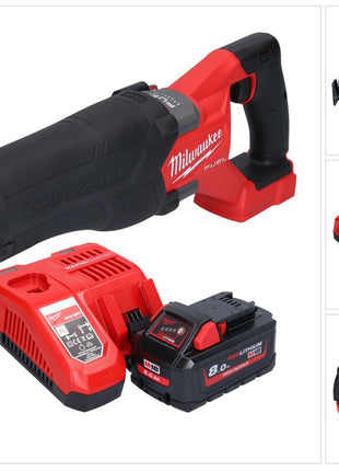 Milwaukee M18 FSZ-801 Scie sabre Recipro sans fil 18 V Brushless batterie + 1x 8.0 Ah batterie + chargeur