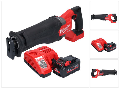 Milwaukee M18 FSZ-801 Scie sabre Recipro sans fil 18 V Brushless batterie + 1x 8.0 Ah batterie + chargeur