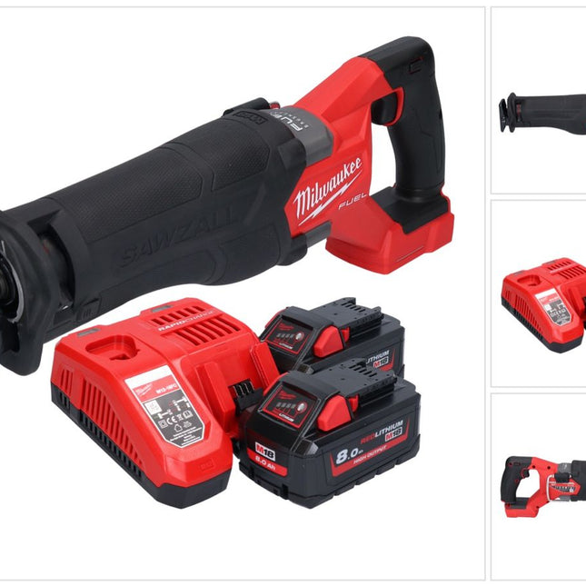 Milwaukee M18 FSZ-802 Scie sabre Recipro sans fil 18 V Brushless batterie + 2x 8.0 Ah batterie + chargeur