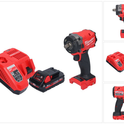Milwaukee M18 FIW2F12-301 Clé à choc sans fil 18 V 339 Nm 1/2" Brushless + 1x batterie 3,0 Ah + chargeur