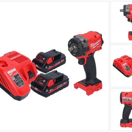 Milwaukee M18 FIW2F12-302 Clé à choc sans fil 18 V 339 Nm 1/2" Brushless + 2x batterie 3,0 Ah + chargeur