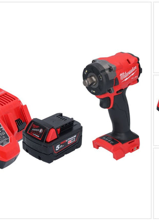 Clé à chocs sans fil Milwaukee M18 FIW2F12-501 18 V 339 Nm 1/2" brushless + 1x batterie 5,0 Ah + chargeur