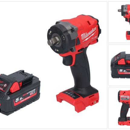 Milwaukee M18 FIW2F12 551 Akku Schlagschrauber 18 V 339 Nm 1 2 Brushless 1x Akku 5 5 Ah ohne Ladegeraet 0 - toolbrothers
