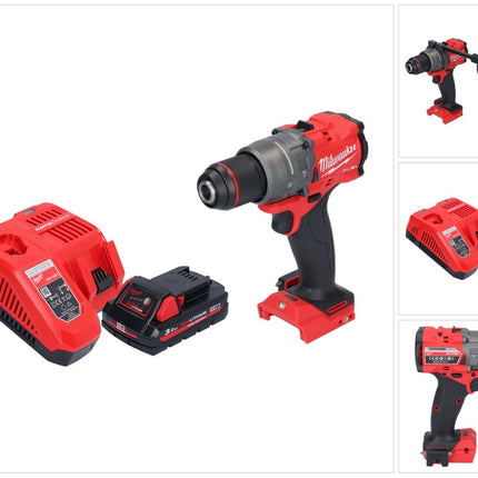 Milwaukee M18 FPD3-301 Perceuse-visseuse à percussion sans fil 18 V 158 Nm Brushless + 1x batterie 3,0 Ah + chargeur
