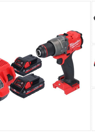 Perceuse à percussion sans fil Milwaukee M18 FPD3-302 18 V 158 Nm sans balais + 2 batteries 3,0 Ah + chargeur