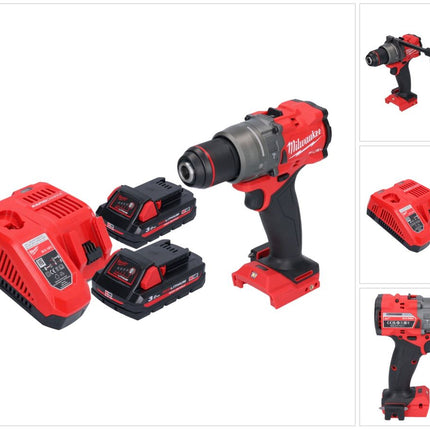 Milwaukee M18 FPD3-302 Perceuse-visseuse à percussion sans fil 18 V 158 Nm Brushless + 2x batterie 3,0 Ah + chargeur