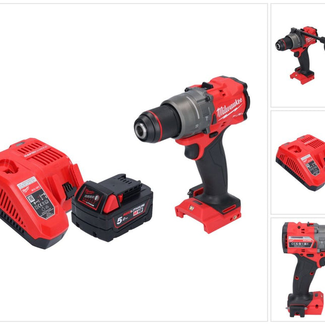 Milwaukee M18 FPD3-501 Perceuse-visseuse à percussion sans fil 18 V 158 Nm Brushless + 1x batterie 5,0 Ah + chargeur