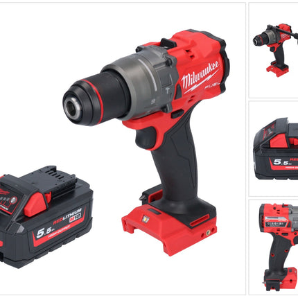 Milwaukee M18 FPD3-551 Perceuse-visseuse à percussion sans fil 18 V 158 Nm Brushless + 1x batterie 5,5 Ah - sans chargeur