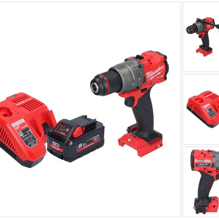 Milwaukee M18 FPD3-801 Perceuse-visseuse à percussion sans fil 18 V 158 Nm Brushless + 1x batterie 8,0 Ah + chargeur