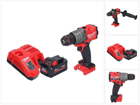 Taladro percutor inalámbrico Milwaukee M18 FPD3-801 18 V 158 Nm sin escobillas + 1x batería 8,0 Ah + cargador