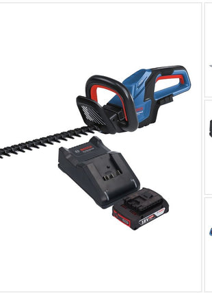 Bosch GHE 18V-60 Cortasetos a batería profesional 18 V 60 cm sin escobillas + 1x batería 2,0 Ah + cargador