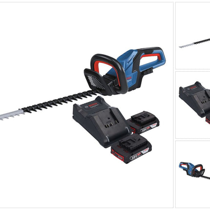 Bosch GHE 18V-60 Professional Taille-haies sans fil 18 V 60 cm Brushless + 2x batterie 2,0 Ah + chargeur