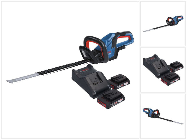 Bosch GHE 18V-60 Professional Taille-haies sans fil 18 V 60 cm Brushless + 2x batterie 2,0 Ah + chargeur