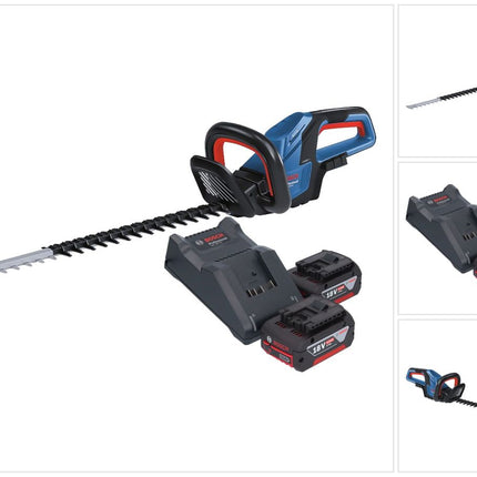 Bosch GHE 18V-60 Professional Taille-haies sans fil 18 V 60 cm Brushless + 2x batterie 4,0 Ah + chargeur