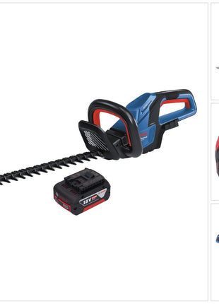 Bosch GHE 18V-60 Professional Taille-haies sans fil 18 V 60 cm Brushless + 1x batterie 5,0 Ah - sans chargeur