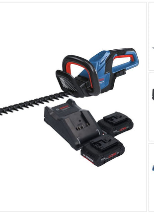 Bosch GHE 18V-60 Professional Taille-haies sans fil 18 V 60 cm Brushless + 2x batterie ProCORE 4,0 Ah + chargeur