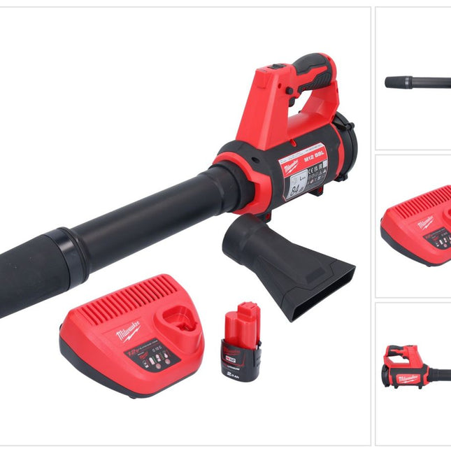 Souffleur à batterie Milwaukee M12 BBL-201 12 V + 1x batterie 2,0 Ah + chargeur