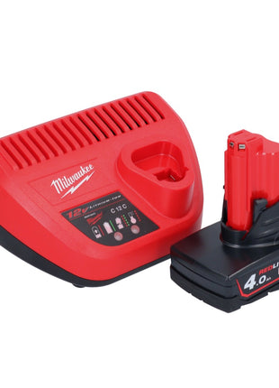 Souffleur sur batterie Milwaukee M12 BBL-401 12 V + 1x batterie 4,0 Ah + chargeur