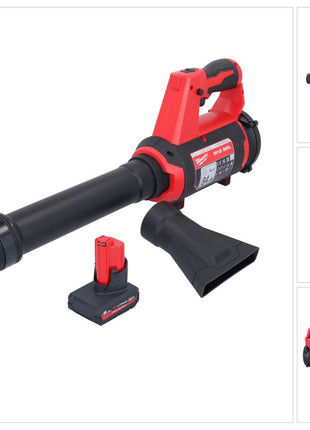 Soplador de batería Milwaukee M12 BBL-501 12 V + 1x batería 5,0 Ah - sin cargador