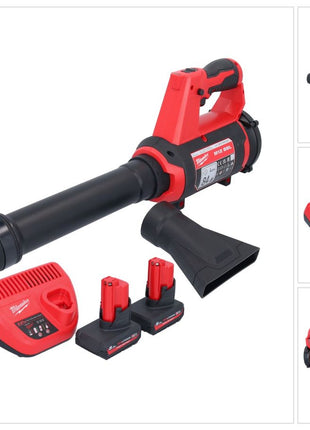 Souffleur à batterie Milwaukee M12 BBL-502 12 V + 2x batteries 5,0 Ah + chargeur