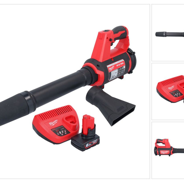 Souffleur sur batterie Milwaukee M12 BBL-601 12 V + 1x batterie 6,0 Ah + chargeur