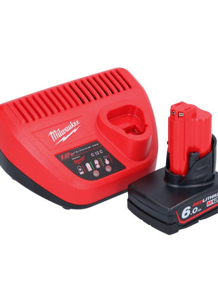 Souffleur sur batterie Milwaukee M12 BBL-601 12 V + 1x batterie 6,0 Ah + chargeur