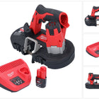 Scie à ruban à batterie Milwaukee M12 BS-201 12 V 41 x 41 mm + 1x batterie 2,0 Ah + chargeur