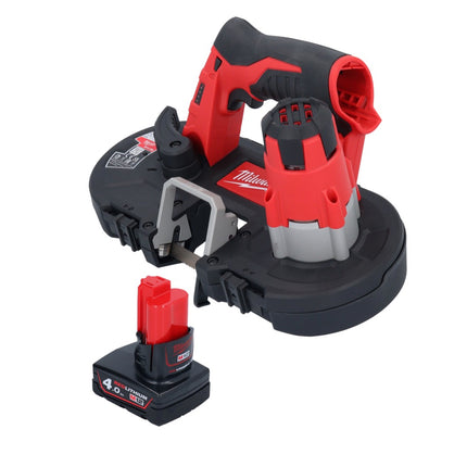 Scie à ruban sans fil Milwaukee M12 BS-401 12 V 41 x 41 mm + 1x batterie 4,0 Ah - sans chargeur