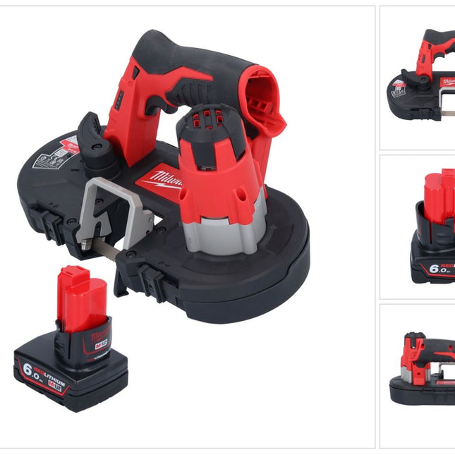 Milwaukee M12 BS-601 Scie à ruban sans fil 12 V 41 x 41 mm + 1x batterie 6,0 Ah - sans chargeur