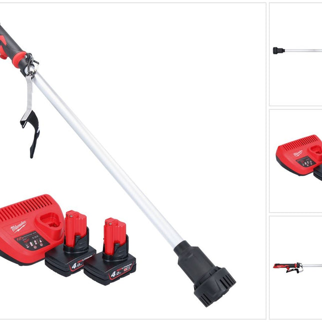 Pompe de transfert de batterie Milwaukee M12 BSWP-402 12 V 34 l/min + 2x batteries 4,0 Ah + chargeur