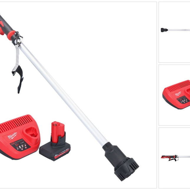 Pompe de transfert de batterie Milwaukee M12 BSWP-501 12 V 34 l/min + 1x batterie 5,0 Ah + chargeur
