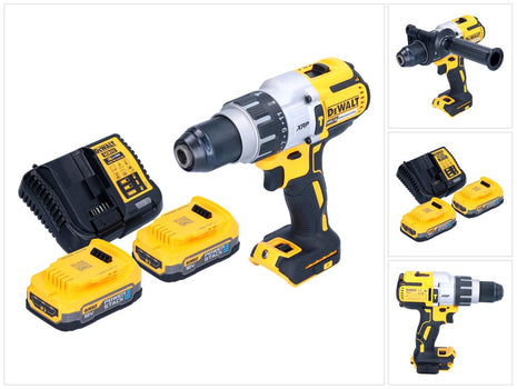 DeWalt DCD 996 E2 Perceuse-visseuse à percussion sans fil 18 V 95 Nm Brushless + 2x batterie 1,7 Ah + chargeur